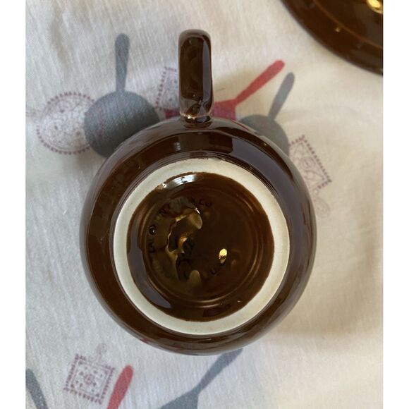 Fiestaware Retired Chocolate Classic Teacup & Saucer - Picture 3 of 5